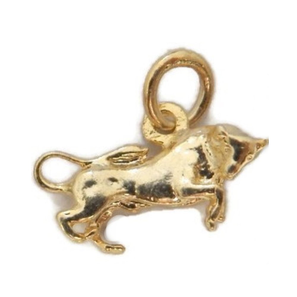 14K Yellow Gold Taurus Horoscope Zodiac Sign Unise
